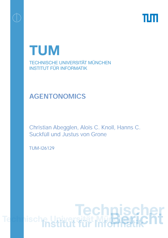 Titelblatt des Technischen Berichts Agentonomics (TUM-I26129)